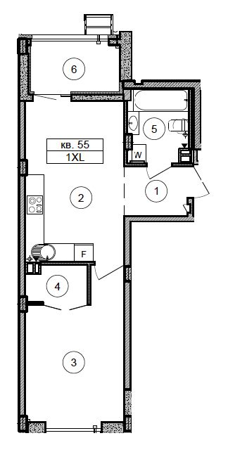 1-комнатная 40.4 м² в ЖК Respublika от 44 320 грн/м², Киев