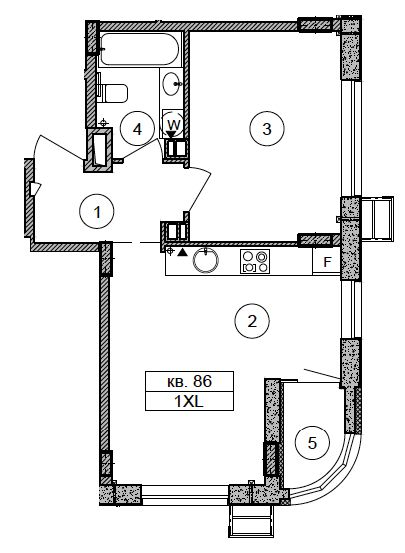 1-комнатная 44.5 м² в ЖК Respublika от 37 790 грн/м², Киев