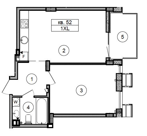 1-комнатная 45.3 м² в ЖК Respublika от 37 790 грн/м², Киев