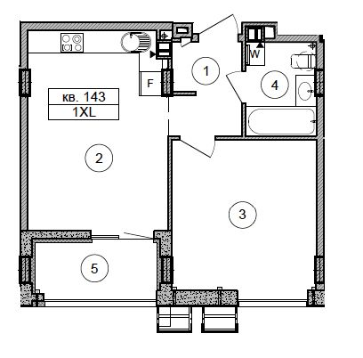 1-комнатная 45.5 м² в ЖК Respublika от 37 790 грн/м², Киев
