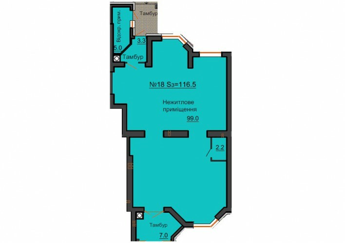 Помещение свободного назначения 116.5 м² в ЖК София Резиденс от застройщика, с. Софиевская Борщаговка