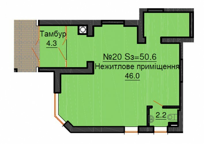 Приміщення вільного призначення 50.6 м² в ЖК Софія Резіденс від забудовника, с. Софіївська Борщагівка