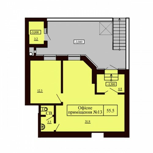 Помещение свободного назначения 55.5 м² в ЖК София Сити от застройщика, с. Софиевская Борщаговка