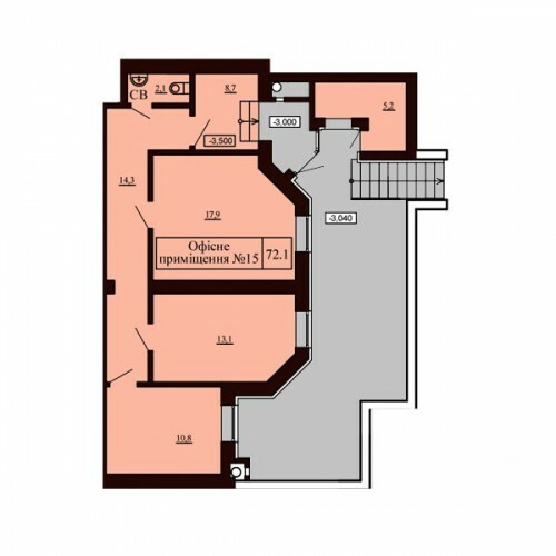 Помещение свободного назначения 72.1 м² в ЖК София Сити от застройщика, с. Софиевская Борщаговка