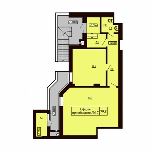 Помещение свободного назначения 79.8 м² в ЖК София Сити от застройщика, с. Софиевская Борщаговка