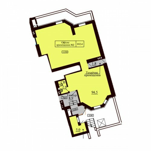 Помещение свободного назначения 102.4 м² в ЖК София Сити от застройщика, с. Софиевская Борщаговка
