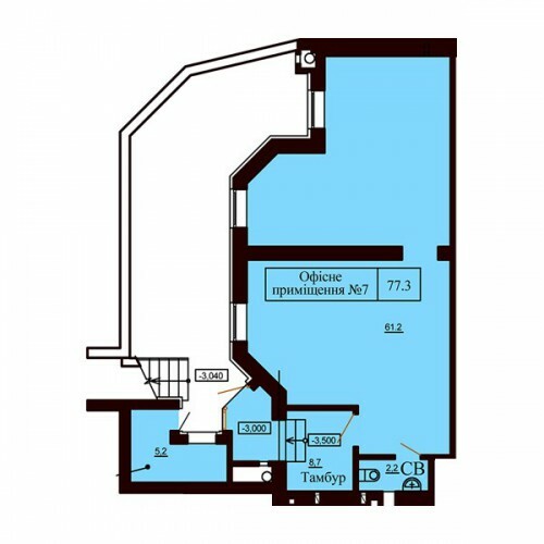 Помещение свободного назначения 77.3 м² в ЖК София Сити от застройщика, с. Софиевская Борщаговка