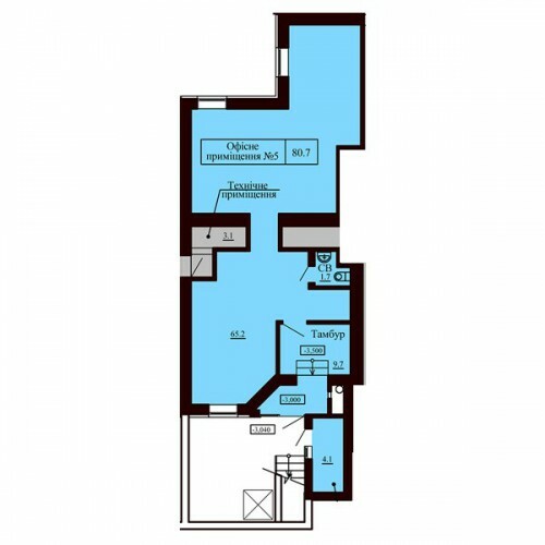 Помещение свободного назначения 80.7 м² в ЖК София Сити от застройщика, с. Софиевская Борщаговка