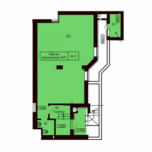 Помещение свободного назначения 86.5 м² в ЖК София Сити от застройщика, с. Софиевская Борщаговка