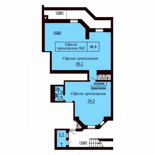 Помещение свободного назначения 98.8 м² в ЖК София Сити от застройщика, с. Софиевская Борщаговка