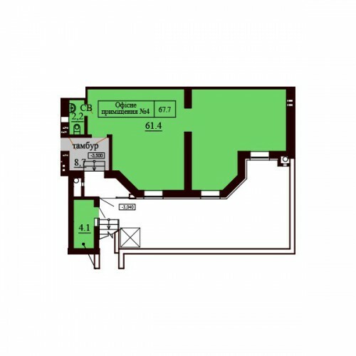 Помещение свободного назначения 67.7 м² в ЖК София Сити от застройщика, с. Софиевская Борщаговка
