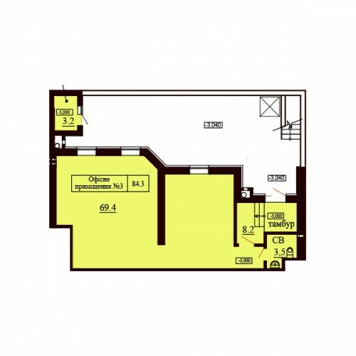 Помещение свободного назначения 84.3 м² в ЖК София Сити от застройщика, с. Софиевская Борщаговка