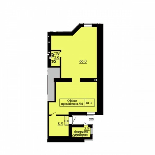 Помещение свободного назначения 81.3 м² в ЖК София Сити от застройщика, с. Софиевская Борщаговка