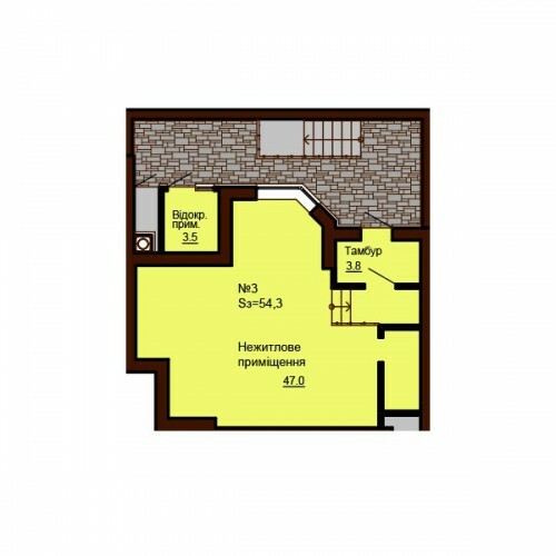 Помещение свободного назначения 54.3 м² в ЖК София Сити от застройщика, с. Софиевская Борщаговка