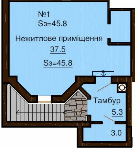Помещение свободного назначения 45.8 м² в ЖК София Сити от застройщика, с. Софиевская Борщаговка