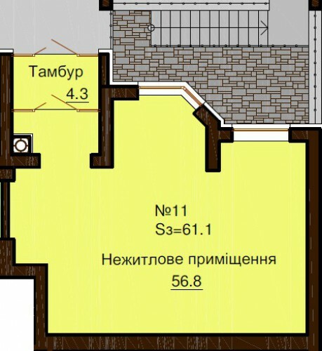 Помещение свободного назначения 61.1 м² в ЖК София Сити от застройщика, с. Софиевская Борщаговка