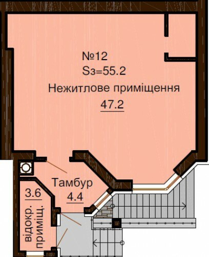 Помещение свободного назначения 52.2 м² в ЖК София Сити от застройщика, с. Софиевская Борщаговка