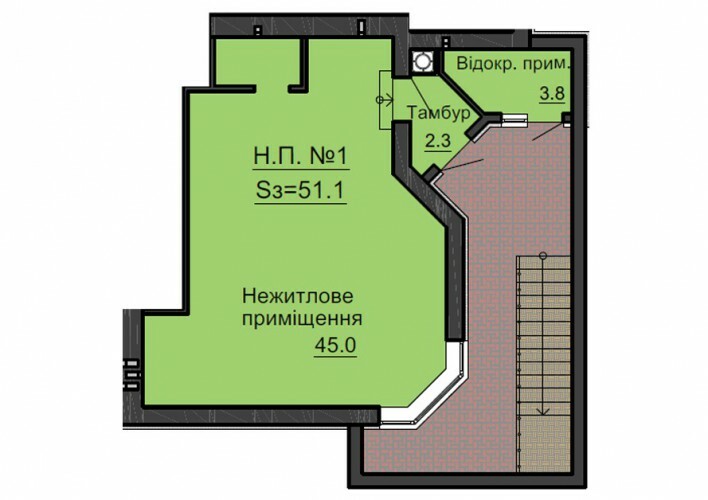 Помещение свободного назначения 51.1 м² в ЖК София Сити от застройщика, с. Софиевская Борщаговка
