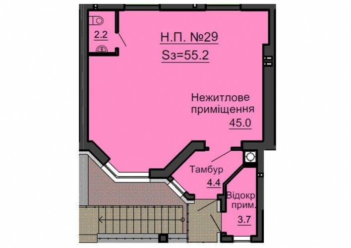 Помещение свободного назначения 55.2 м² в ЖК София Сити от застройщика, с. Софиевская Борщаговка