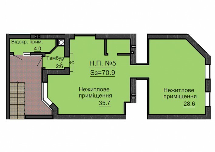 Помещение свободного назначения 70.9 м² в ЖК София Сити от застройщика, с. Софиевская Борщаговка