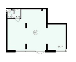 Помещение свободного назначения 61.3 м² в ЖК Residence от застройщика, г. Мироновка