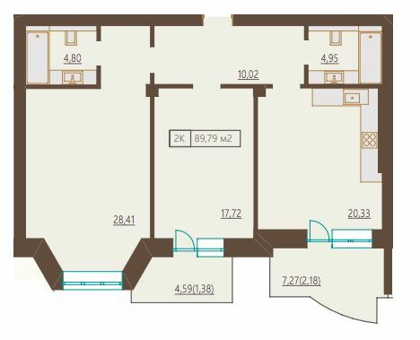 2-комнатная 89.79 м² в ЖК Французский бульвар, 29б от 67 150 грн/м², Одесса