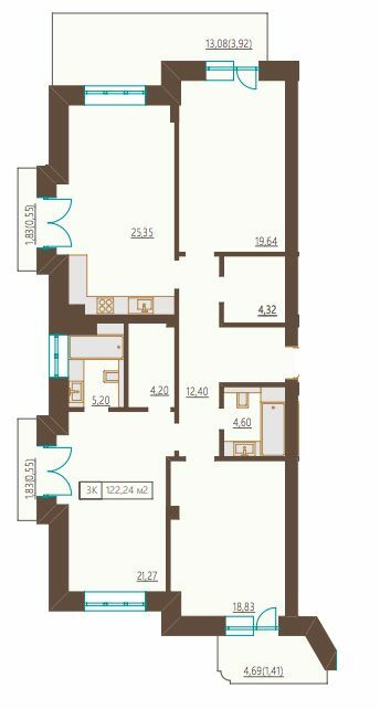 3-комнатная 122.24 м² в ЖК Французский бульвар, 29б от 49 000 грн/м², Одесса