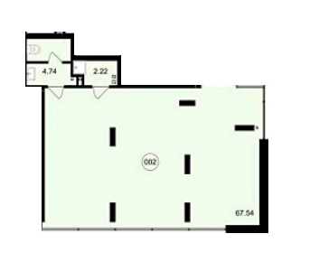Помещение свободного назначения 74.5 м² в ЖК Residence от застройщика, г. Мироновка