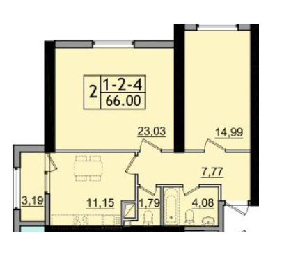 2-кімнатна 66 м² в ЖК П'ятдесят дев'ята Перлина від 22 050 грн/м², с. Крижанівка