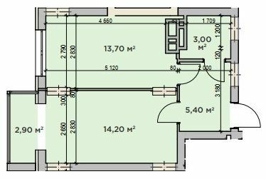 1-комнатная 39.2 м² в ЖК CENTRAL HOUSE от 25 550 грн/м², г. Ирпень
