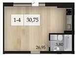 1-кімнатна 30.75 м² в ЖК Брусниця від 17 450 грн/м², Одеса