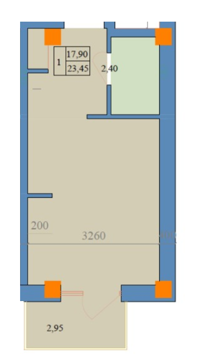1-комнатная 23.45 м² в ЖК Свобода-2 от 36 400 грн/м², Харьков