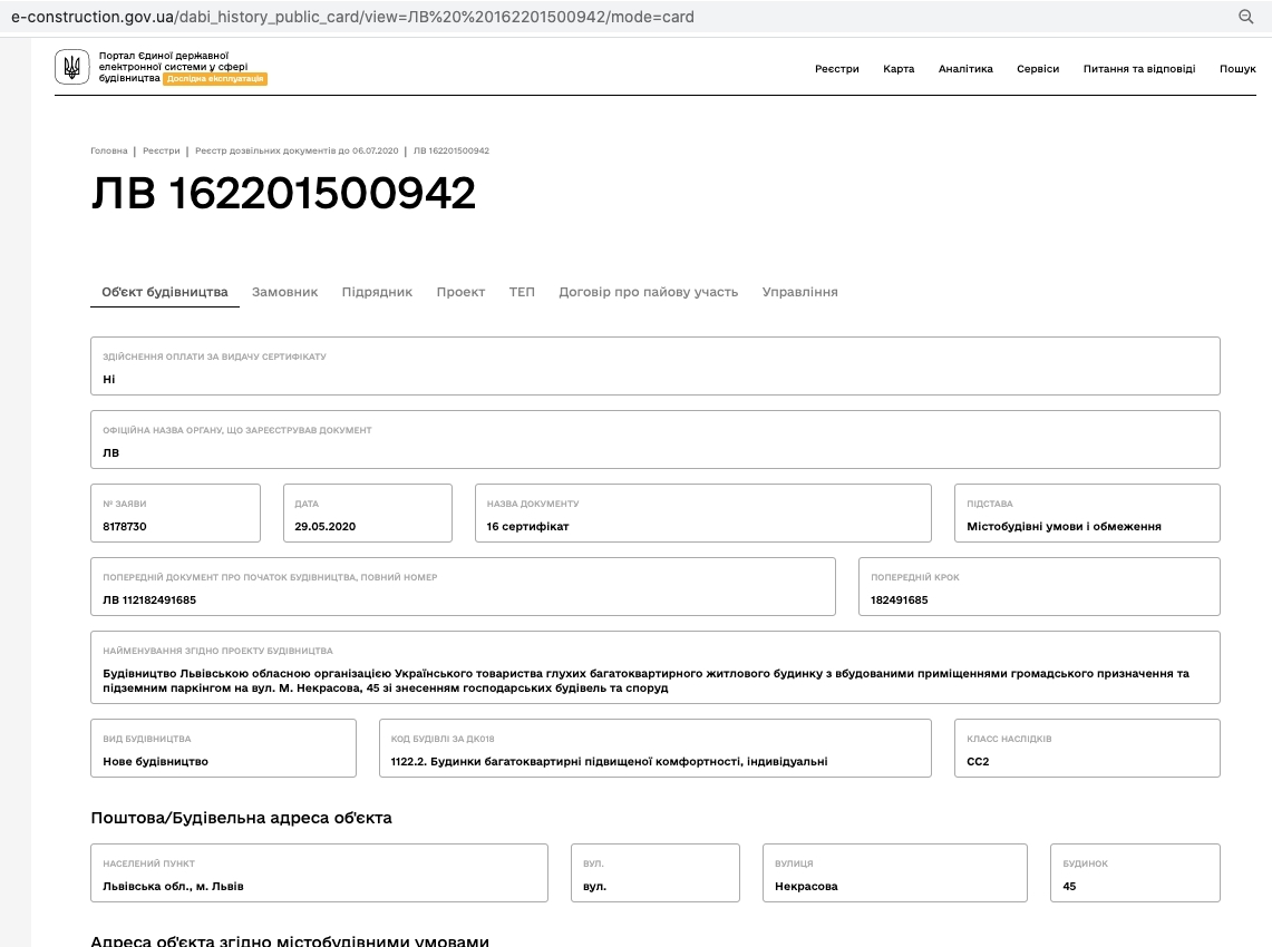 Сертификат о готовности Дом, ЖК Globus Elite