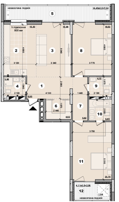 3-кімнатна 112.51 м² в ЖК на вул. Євгена Маланюка (Сагайдака), 101 від 35 400 грн/м², Київ