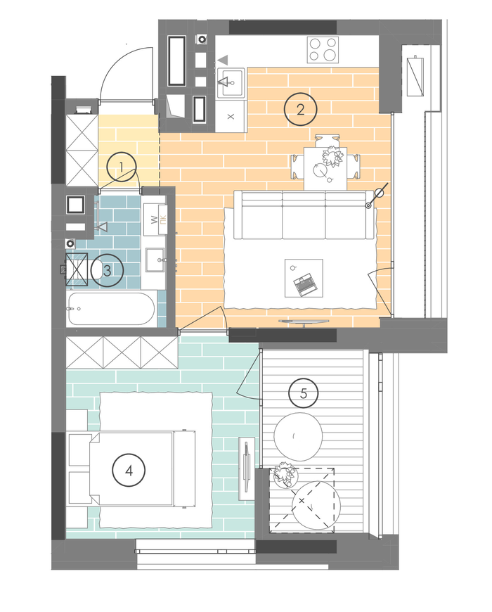 1-кімнатна 46.3 м² в ЖК UNIT.Home від 41 800 грн/м², Київ