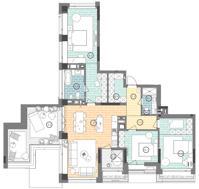 3-кімнатна 126.6 м² в ЖК UNIT.Home від 49 514 грн/м², Київ
