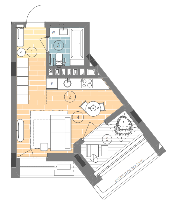 1-кімнатна 31.6 м² в ЖК UNIT.Home від 60 700 грн/м², Київ