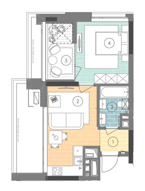1-кімнатна 38.5 м² в ЖК UNIT.Home від 65 300 грн/м², Київ