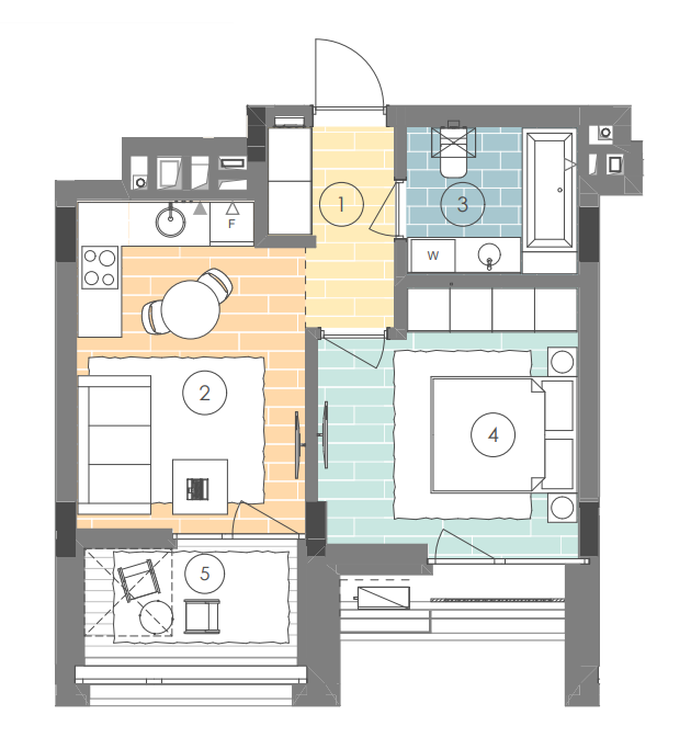 1-кімнатна 39.4 м² в ЖК UNIT.Home від 65 300 грн/м², Київ