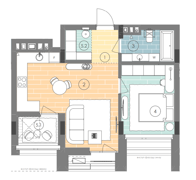 1-кімнатна 49.3 м² в ЖК UNIT.Home від 59 800 грн/м², Київ