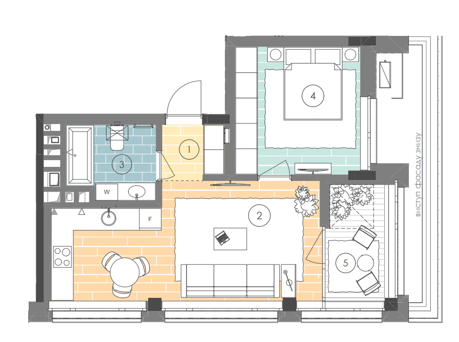 1-кімнатна 46.6 м² в ЖК UNIT.Home від 65 300 грн/м², Київ