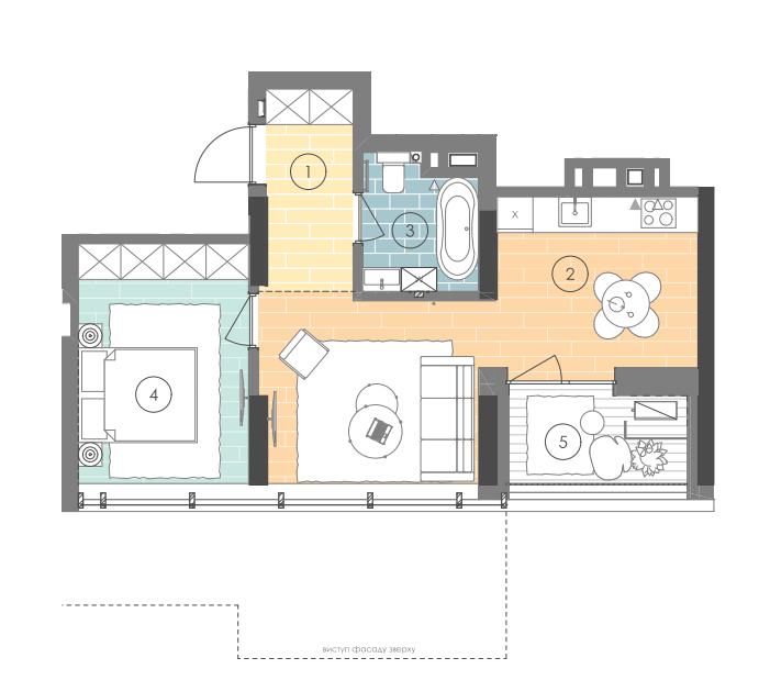 1-кімнатна 45.1 м² в ЖК UNIT.Home від 65 300 грн/м², Київ