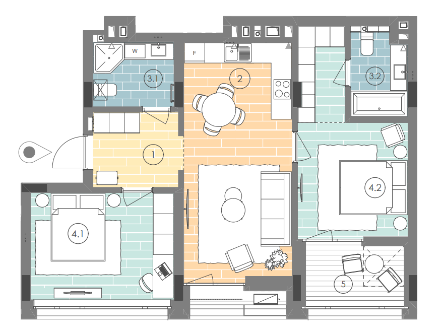 2-кімнатна 70.1 м² в ЖК UNIT.Home від 52 900 грн/м², Київ