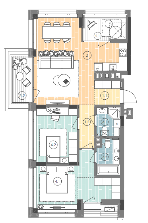2-кімнатна 82.7 м² в ЖК UNIT.Home від 52 900 грн/м², Київ