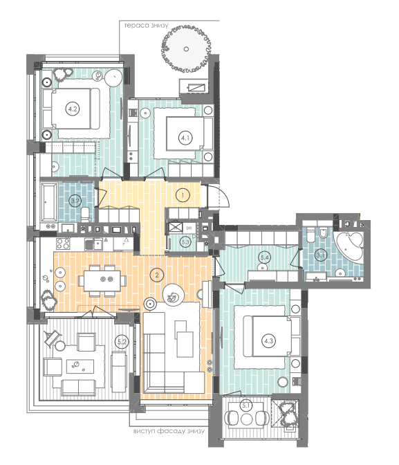 3-кімнатна 123.5 м² в ЖК UNIT.Home від 47 477 грн/м², Київ