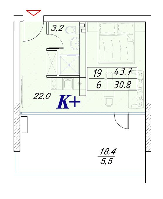 2-комнатная 43.6 м² в Апарт-комплекс Best Resort Apartments от 23 750 грн/м², г. Черноморск
