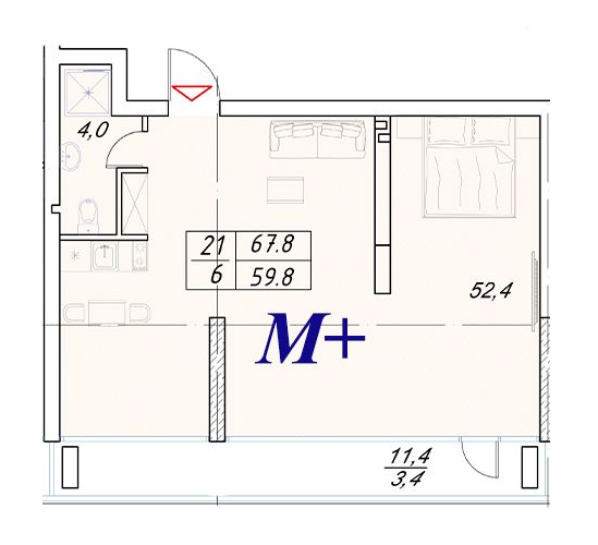 3-кімнатна 59.8 м² в Апарт-комплекс Best Resort Apartments від 25 050 грн/м², м. Чорноморск
