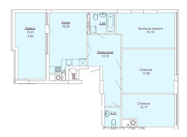 3-кімнатна 85.34 м² в ЖК Royal Park від 23 850 грн/м², м. Ірпінь