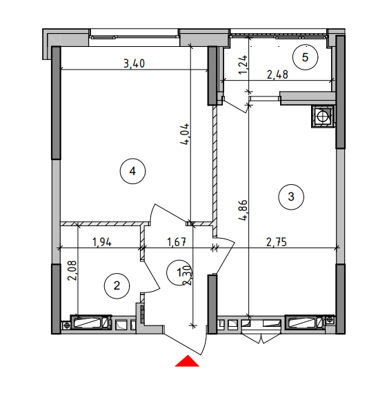 1-комнатная 37.5 м² в ЖК Оптимісто от 25 000 грн/м², с. Гатное