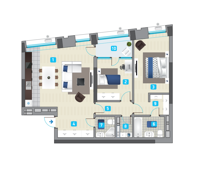 2-кімнатна 87.53 м² в ЖК Славутич від 31 500 грн/м², Київ